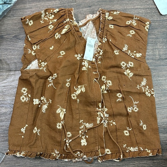 NWT! By Anthropologie Basque-Waist Linen Mini Skirt & Matching Top 🟢 - Picture 8 of 9